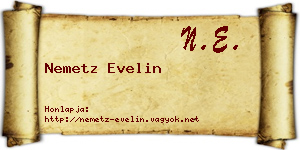 Nemetz Evelin névjegykártya
